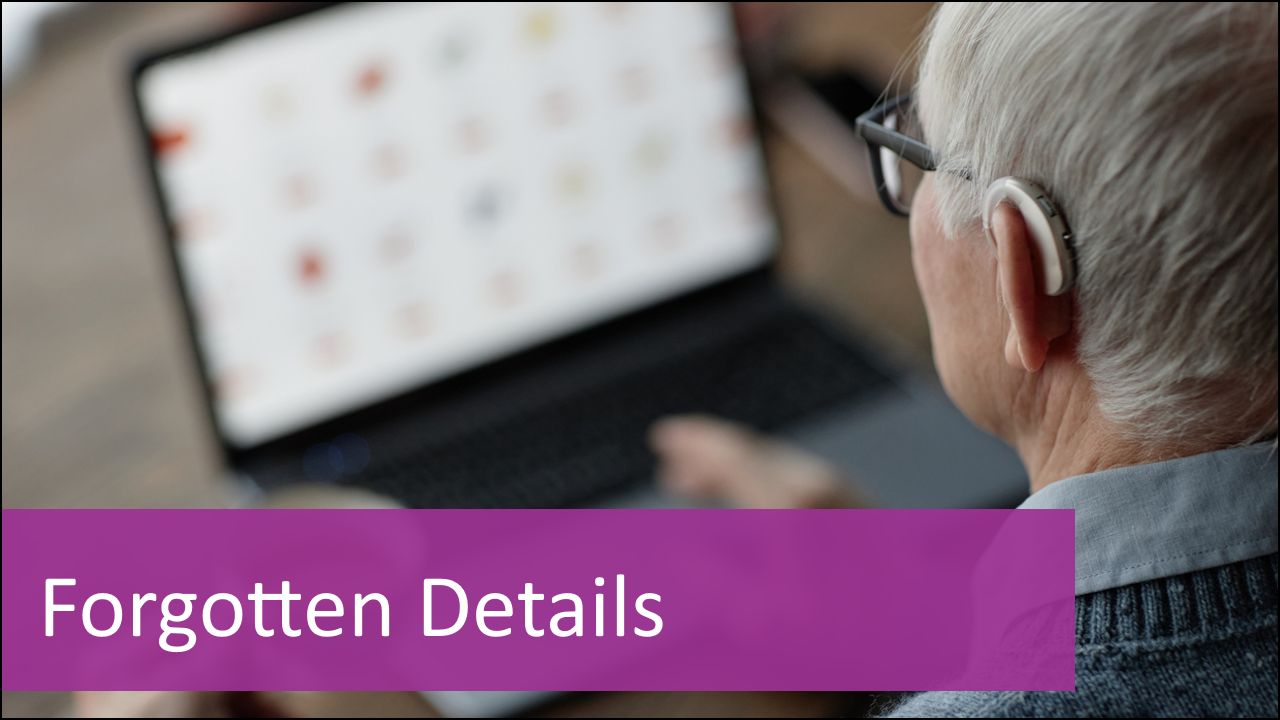 Forgotten user details