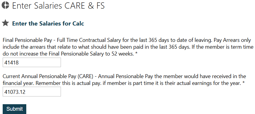 The employerHub Type of retirement selection