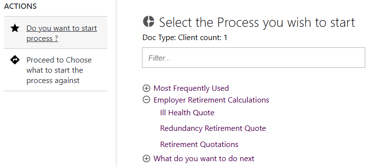 The employerHub Retirement quote option